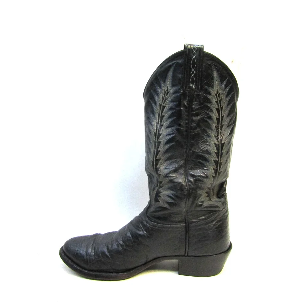 TONY LAMA Mens Size 8.5 EE Black Leather Cowboy Western Boots